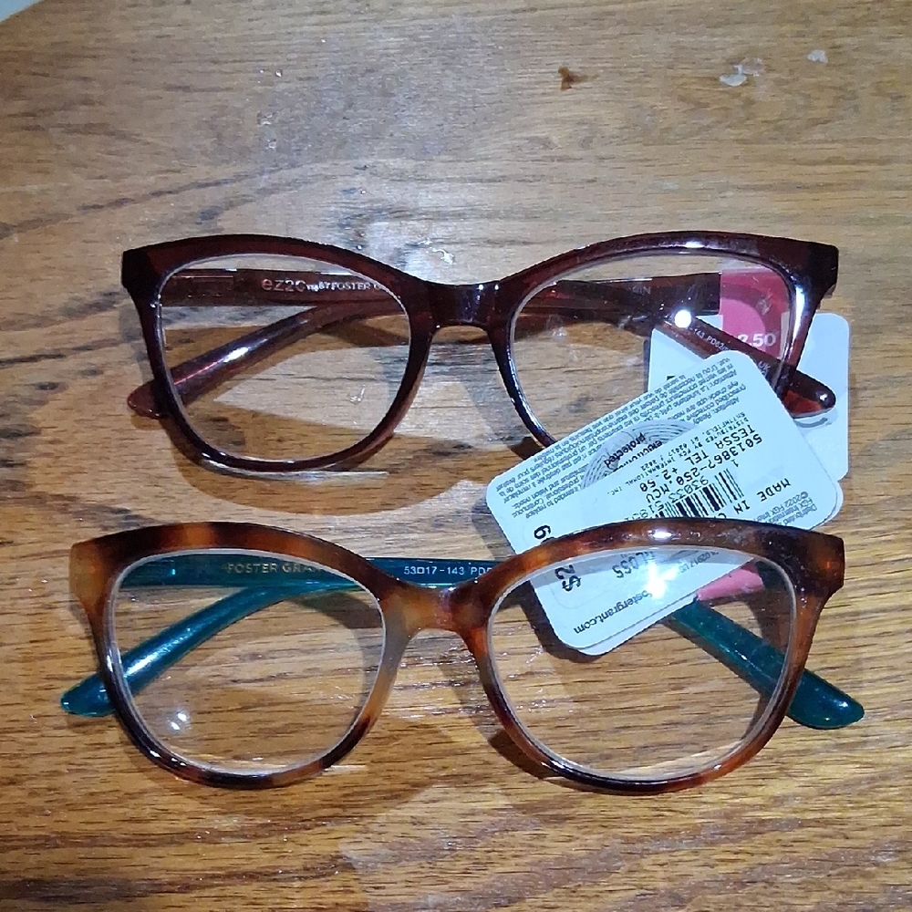 NWT (2) Womens Foster Grant Reading Glasses +2.50